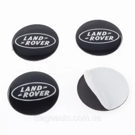Наклеювання на ковпачки заглушки в диски Land Rover Ленд Ровер 56 мм Чорні 4 шт
