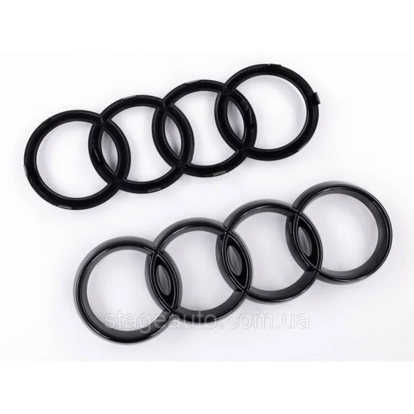 Front radiator grille emblem Audi 273*94 mm Black rings