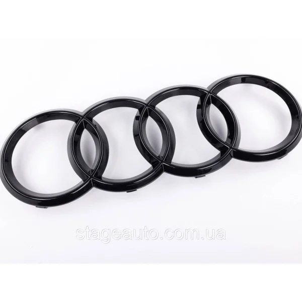 Front radiator grille emblem Audi 273*94 mm Black rings