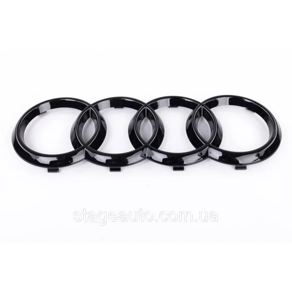 Front radiator grille emblem Audi 273*94 mm Black rings