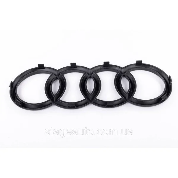 Front radiator grille emblem Audi 273*94 mm Black rings