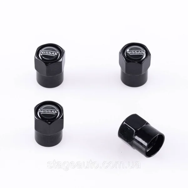Protective caps for valve stems Nissan Nissan 4 pcs Black
