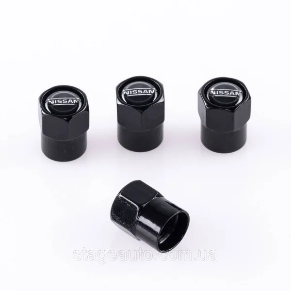 Protective caps for valve stems Nissan Nissan 4 pcs Black