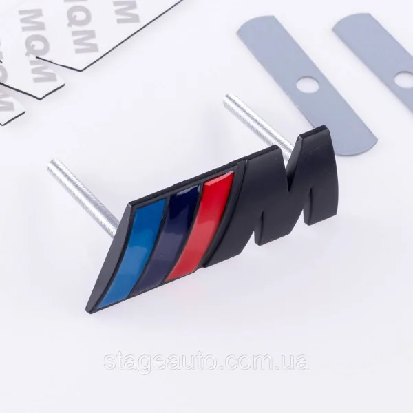 Металлическая эмблема на решетку радиатора M Power BMW БМВ Черная 8.3 x 3.2 cm