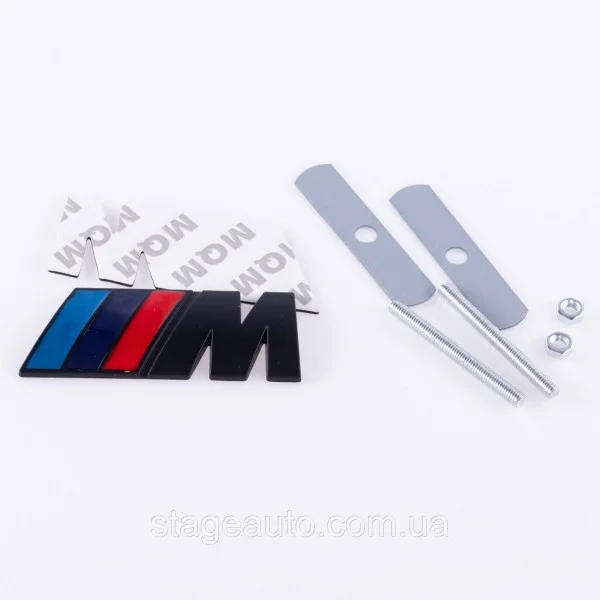 Металлическая эмблема на решетку радиатора M Power BMW БМВ Черная 8.3 x 3.2 cm