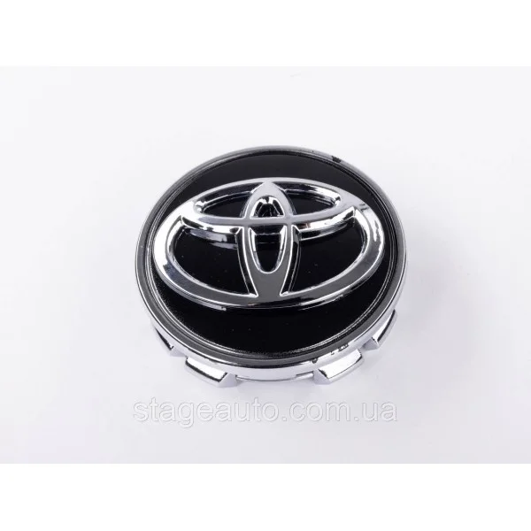 Caps plugs for alloy wheels TOYOTA Toyota, 62 mm Black, chrome logo 42603-02320