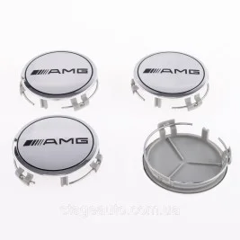 Caps plugs for alloy wheels AMG Mercedes Benz Mercedes 75 mm Chromed