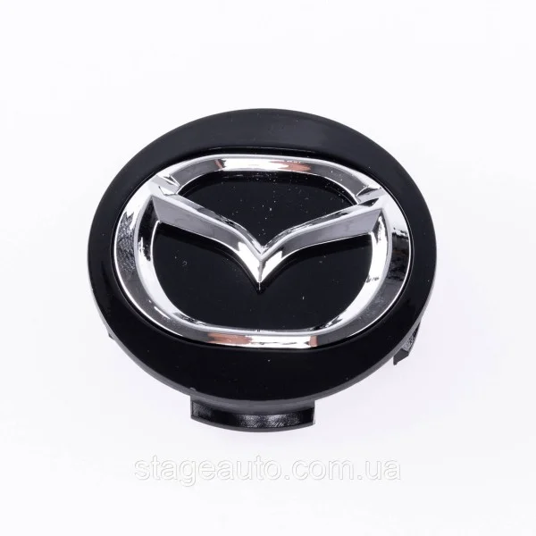 Ковпачки заглушки в литі диски MAZDA Мазда 56 мм Чорні, довгі ніжки BBM2 37 190