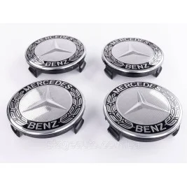 Plug caps in lithium wheels Mercedes Benz Mercedes 75 mm black, chrome A1714000025